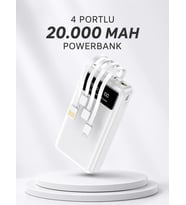 Powerbank Şarj Cihazı 4 Çıkışlı 20.000 Mah Powerbank Kompakt Yüksek Kapasiteli Hızlı Şarj