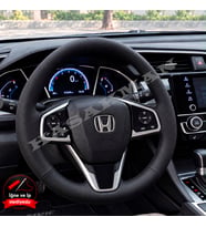 Honda Civic FC5 Dikme Direksiyon Kılıfı Premium Komple Delikli Deri Siyah Dikiş 2016-2021