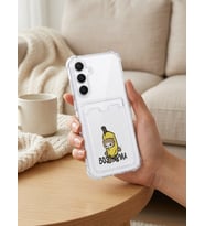 Samsung Galaxy S24 FE Boş Yapma Muz Detaylı Kart Bölmeli Şeffaf Telefon Kılıf? - SSSSSS5096-5