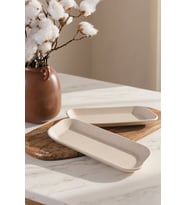 Keramika Mat Krem Pergamon Kayık Tabak 26 Cm 2 Adet 040