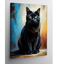 Kanvas Tablo Siyah Kedi