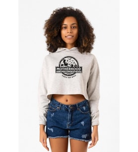 Motherhood Witch Beyaz Kırçıllı Kadın Crop Kapşonlu
