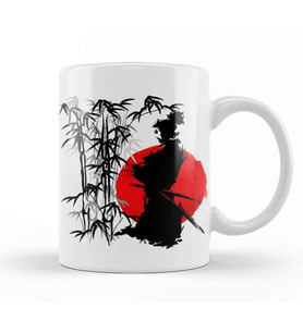 Samurai Ninja Kupa Bardak Porselen