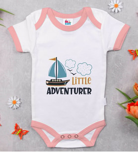 BK Kids Little Advanturer Tasarımlı Pembe Bebek Body Zıbın-1