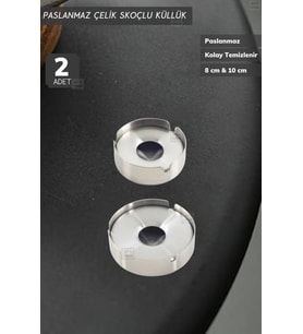 2’li Set Skoçlu Küllük Paslanmaz Çelik Kül Tablası Sigara Küllüğü 8+10 cm