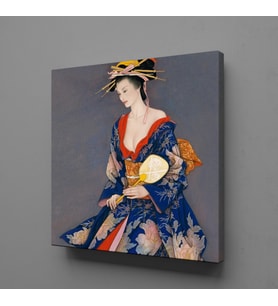 JAPON KADIN TEMALI KANVAS TABLO 160x160cm