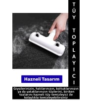Evcil Hayvan Tüy Toz Giysi Yatak Koltuk Halı Kolay Temizlenir Hazneli Kedi Köpek Tüy Toplama Aleti