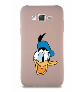 Samsung Galaxy J7 Core Soft Premier Kapak Donald Duck-A Tasarımlı Silikon Kılıf - Pudra (Şeffaf)