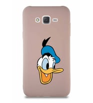 Samsung Galaxy J7 Core Soft Premier Kapak Donald Duck-A Tasarımlı Silikon Kılıf - Pudra (Şeffaf)
