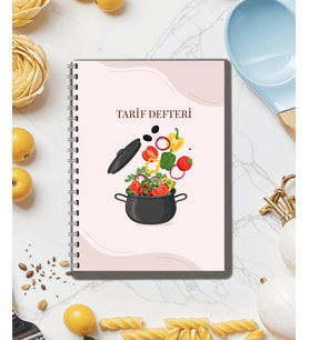 Tarif Defteri - Yemek Tarifleri İçin Not Defteri/100 YAPRAK / 5 BÖLÜM /15 cm x 21 cm