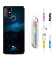 INFINIX Hot 8 9 10 11S Hot 10 Play 10T Kılıf Kablo Koruma Spiral Silikon Gece 1633