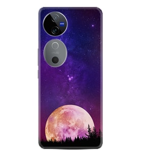Vivo V40 5G Kılıf Boutique Baskılı Resimli Mor Ay Pcode -025