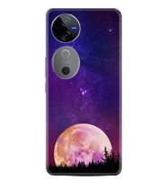 Vivo V40 5G Kılıf Boutique Baskılı Resimli Mor Ay Pcode -025