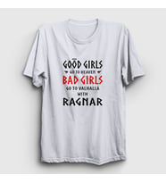 Presmono Unisex Beyaz Bad Girls Vikings T-Shirt 221526tt (Beyaz)