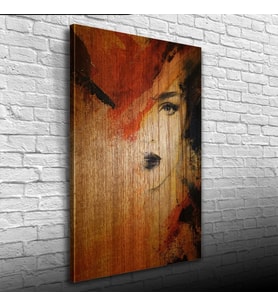 Kahve Tonlarda Kadın Portresi Kanvas Tablo 50 x 70