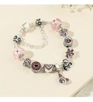 Pandora Tarz , Disney Kiraz Çiçegi Minnie, Pembe Charmlı Bİleklik, Ahşap Kutu içerisinde