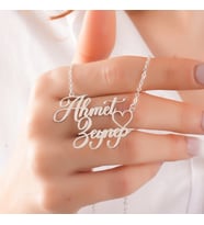 925 Ayar Gümüş Kalp Tasarımlı Kişiye Özel İsimli Kadın Kolye Kadına Hediye,Sevgiliye Hediye,Doğum Günü Hediyesi,Anneye Hediye,Arkadaşa Hediye,Yılbaşı Hediyesi