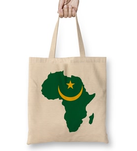 Mauritanian Pride With Mauritania Flag Clipped Inside Africa Bez Çanta Uzun Saplı