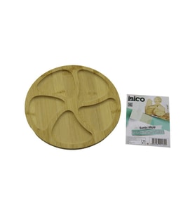 YUVARLAK 5 BÖLMELİ AHŞAP BAMBU SERVİS SUNUM TEPSİ - TAHTASI 20 X 1.4CM (5343)