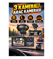 3 Kameralı Dashcam Araç Kamerası Sistemi – 1080p Ön Kamera, Geri Görüş, Park Koruması ve G-Sensör