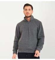 Nors Vanir Basic Yarım Fermuarlı Polar Sweatshirt Gri