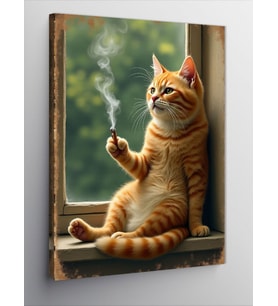 Kanvas Tablo Dertli Kedi