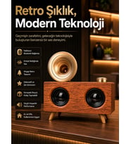 Gramafon Nostaljik Radyo Yüksek Ses Kalitesi Usb Tf Kart Aux