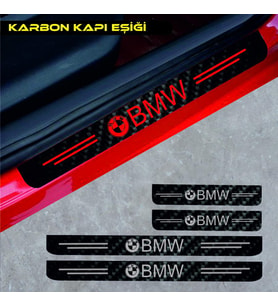 Bmw X6 İçin Uyumlu Aksesuar Oto Kapı Eşiği Sticker Karbon 4 Adet