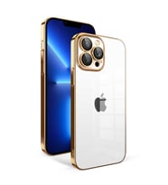 iPhone 12 Pro Kılıf Garaj Kenarları Renkli Kamera Korumalı Kılıf (Gold)