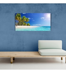 Palmiye Ağaçlı Ada Tablosu, Canvas Tablo 60x120