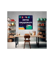 Artık Okuyorum Temalı Fotoğraf Panosu Branda 100x100
