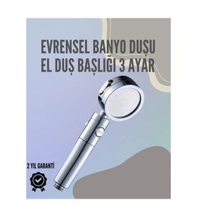 Paslanmaz Çelik Çok Fonksiyonlu El Duş Başlığı 3 Modlu