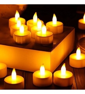 12 Adet Ledli Mum Tealight Işıklı Dumansız Sarı Alevli Led Mum Pilli X-