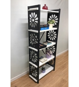 Desenli, Lazer Kesim, Metal, 5'li Raf,çiçeklik,kitaplık, Dolap