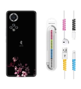 Huawei Nova Y70 Y90 Nova 9 SE  Kılıf Kablo Koruma Spiral Silikon Love 1629