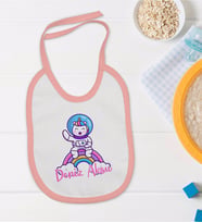BK Kids Kişiye Özel Pembe Bebek Mama Önlüğü - Model 191
