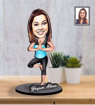 Kişiye Özel Sporcu Karikatürlü İki Katmanlı Ahşap Biblo Bayan-3-Eco
