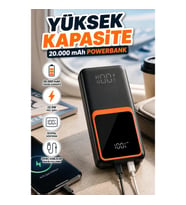 20.000 mAh 22.5W Hızlı Şarj Powerbank – Dijital Göstergeli Kablolu Taşınabilir Şarj Cihazı