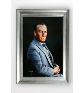 Gümüş Çerçeveli Atatürk Tablo cv747