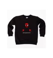 Spiderman baskılı örümcek adam pamuklu kumaş çocuk sweatshirt (Siyah)