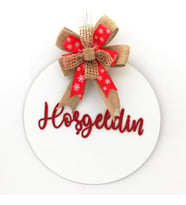 Lora Davet Ahşap Kapı Süsü Hoşgeldiniz (1 Adet) Beyaz - 54267