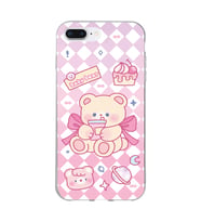 Iphone 7 PLUS - 8 PLUS Uyumlu Happy Bear Tasarımlı Şeffaf Telefon Kılıfı