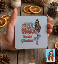 Kişiye Özel Karikatürlü Cute But Aires Koç Burcu Bardak Altlığı Doğum Günü Hediyesi