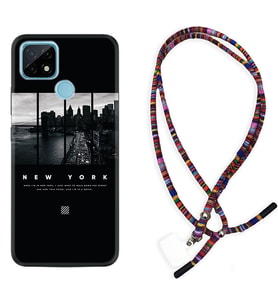 Realme C11 C21 C21Y C25Y C11 2021 Kılıf Boyun Asklı Rasta Silikon New York 1612