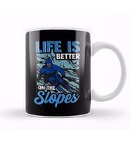 Cute Life Is Better On The Slopes Skiing Pun Kupa Bardak Porselen