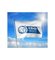 ISO 9001 Kalite Belgelendirme Bayrağı Premium Raşel Kumaş 100x150 cm