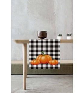 Turuncu Bal Kabağı Desenli Premium Masa Örtüsü Runner RNR031