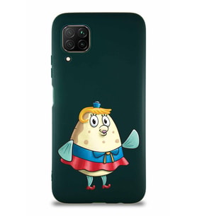 Huawei P40 Lite Soft Premier Kapak Bayan Puff Tasarımlı Silikon Kılıf - Yeşil (Şeffaf)