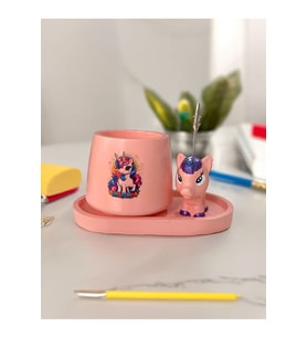Pembe unicorn not - fotoğraf tutuculu hediyelik set