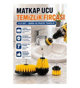Profesyonel 3’lü Matkap Ucu Temizlik Fırçası Seti Naylon Kıllı